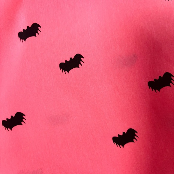 Sweet Rain - Coral Pink, Sheer Tank Top with Black Bat Details Women’s Small - Picture 3 of 3